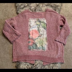 The Nu Vintage Light Pink Cable Knit Cardigan Sz S